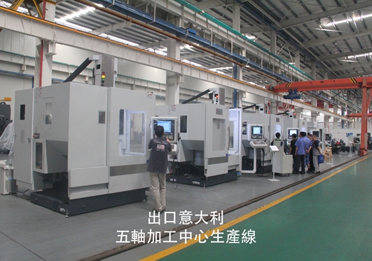 Five axis linkage machining center production line